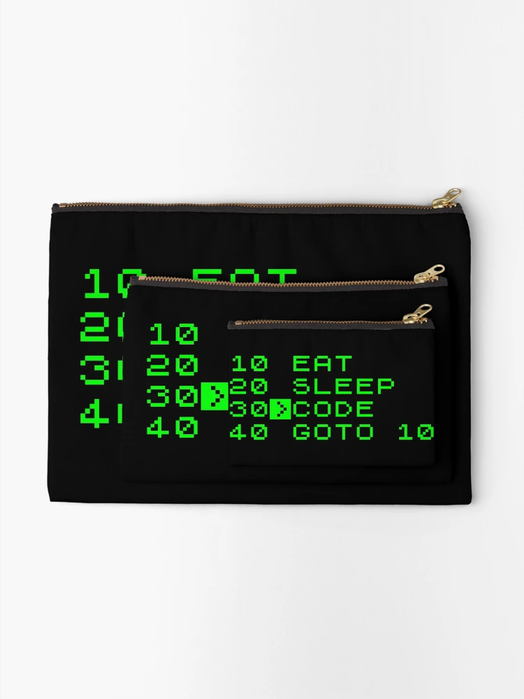 Thumbnail 2 of 4, Zipper Pouch, Eat Sleep Code - Retro Computer Programming designed and sold by Ellis Wright.