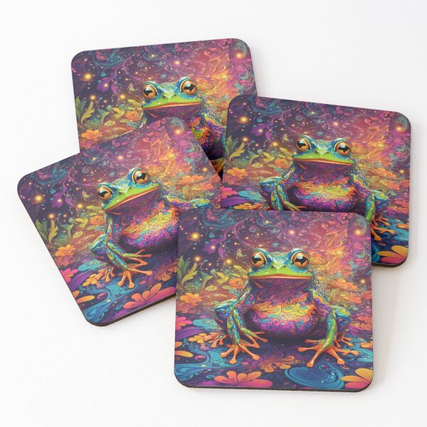 Item preview, Psychedelic Frog Bliss: A Whirlwind of Colorful Forest Fantasia designed and sold by RedArtG09.