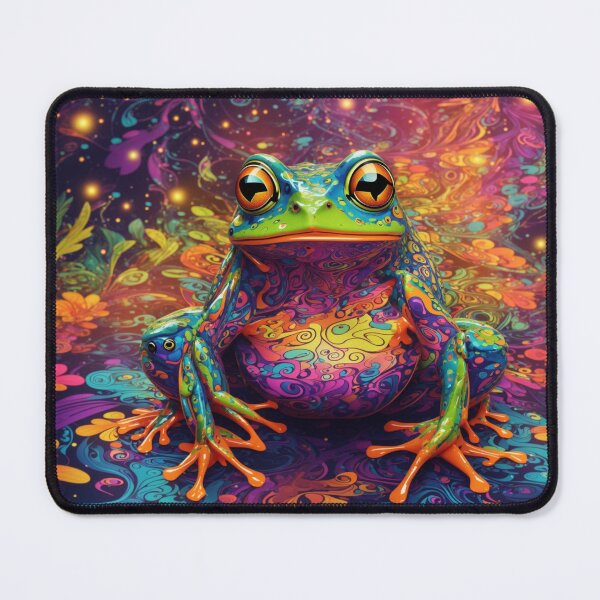 Item preview, Psychedelic Frog Bliss: A Whirlwind of Colorful Forest Fantasia designed and sold by RedArtG09.