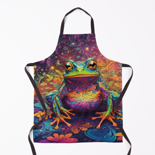 Item preview, Psychedelic Frog Bliss: A Whirlwind of Colorful Forest Fantasia designed and sold by RedArtG09.