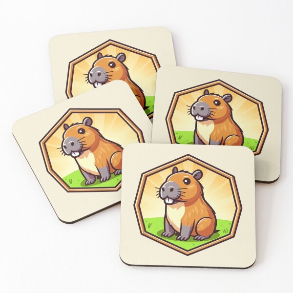 Item preview, Capybara Cartoon Illustration Adorable Sunshine Cute designed and sold by CoffeeIsATrip.