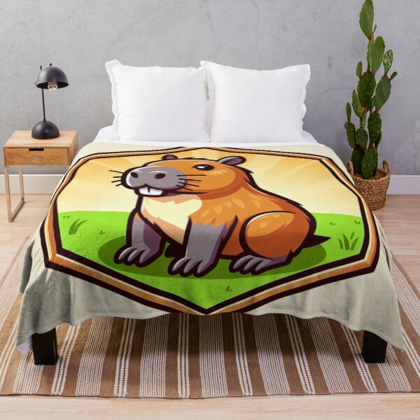 Item preview, Capybara Cartoon Illustration Adorable Sunshine Cute designed and sold by CoffeeIsATrip.