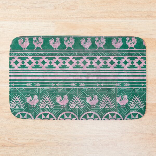 Item preview, Native Southwestern Blanket Barn House Green Chickens-4472 designed and sold by sunnthreads.
