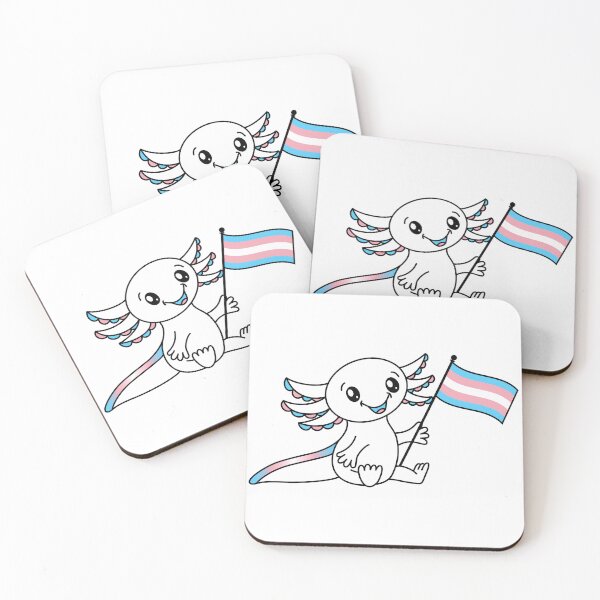 Item preview, Cute Axolotl with Trans Pride Flag LGBTQ+ designed and sold by JoyfulJen.