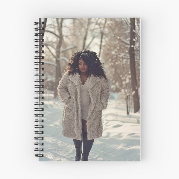Item preview, Snowy Winter photoshoot beautiful black woman with natural hair, Ai Model designed and sold by CurviRadiance.