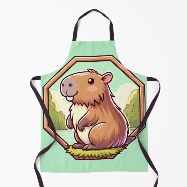 Item preview, Smiling Happy Capybara Cartoon Illustration Adorable Drawing designed and sold by CoffeeIsATrip.