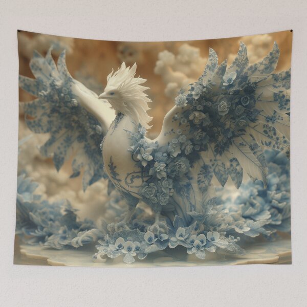 Item preview, Elegance in Blue: Porcelain Phoenix Design designed and sold by mldorton.