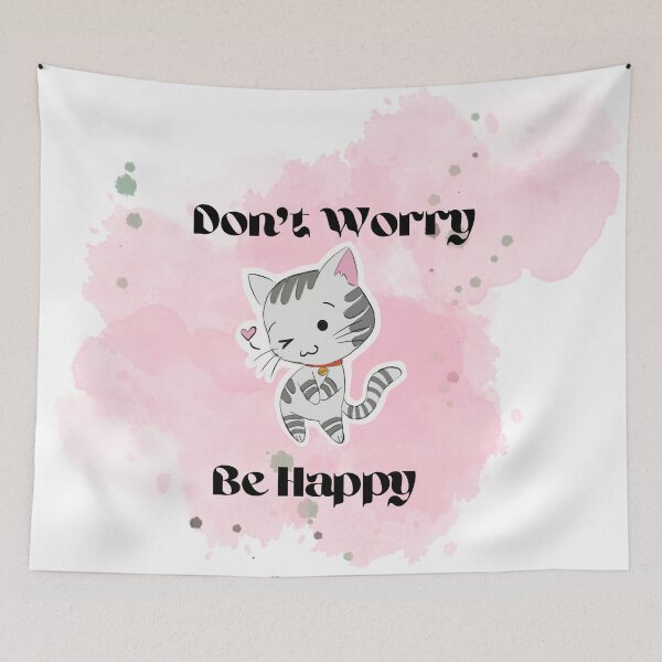 Item preview, Cute cat, Don't worry be happy designed and sold by Happy colors shop.