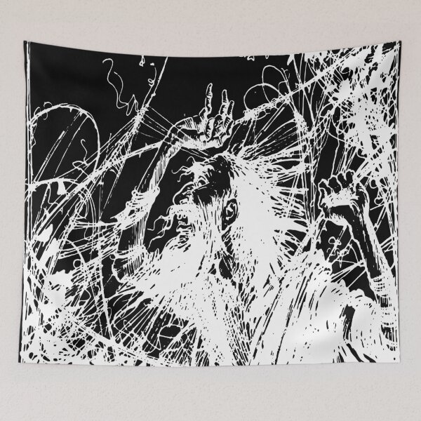 Item preview, white chaos linework art designed and sold by ArtelPrints.