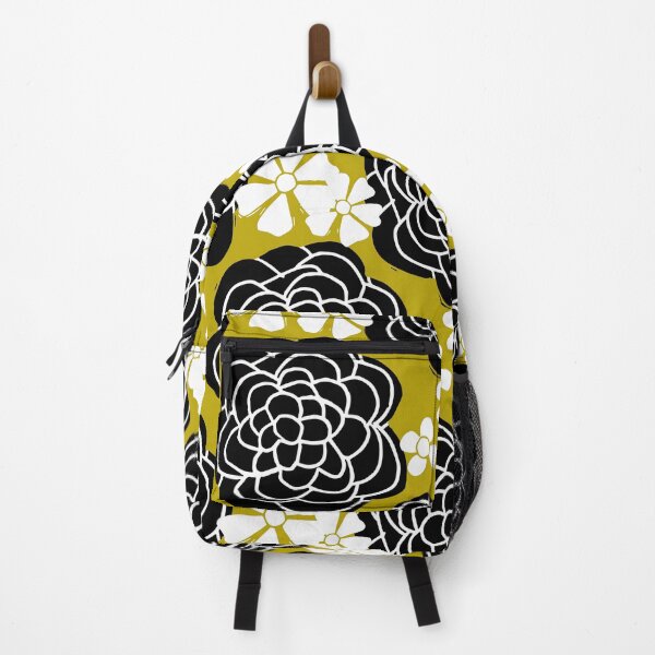 Item preview, Zinnia Hand Carved Flower Pattern, Dark Mustard, Black & White designed and sold by Sheree Burlington.
