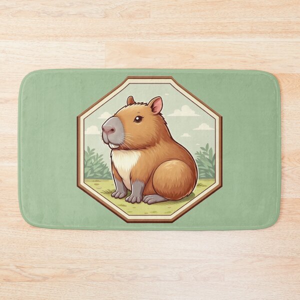 Item preview, Stoic Happy Capybara Cartoon Illustration Adorable Drawing designed and sold by CoffeeIsATrip.