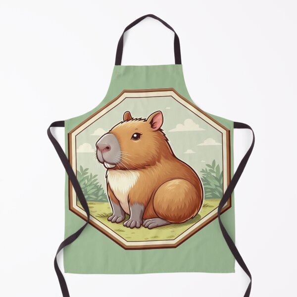Item preview, Stoic Happy Capybara Cartoon Illustration Adorable Drawing designed and sold by CoffeeIsATrip.
