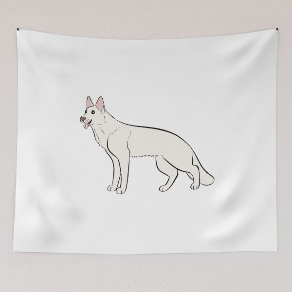 Item preview, Happy White German Shepherd Dog With Brown Nose designed and sold by CreationsByBear.