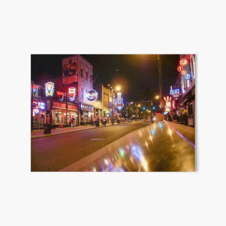 Beale Street at night, Downtown Memphis, Tennessee, USA Art Board Print