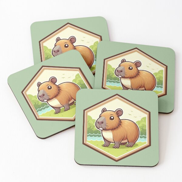 Item preview, Super Cute Happy Capybara Cartoon Illustration Adorable Drawing designed and sold by CoffeeIsATrip.