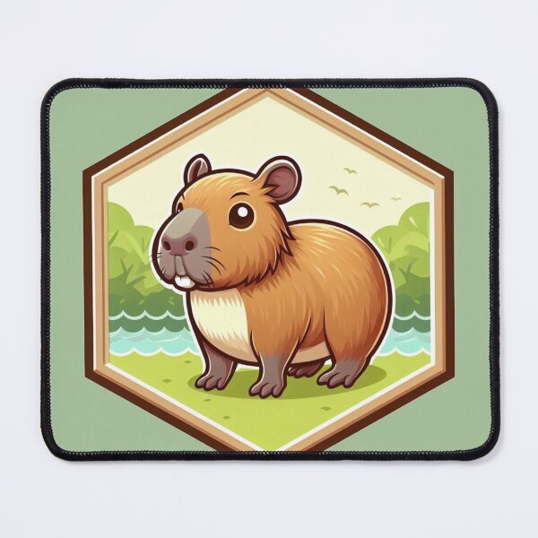 Item preview, Super Cute Happy Capybara Cartoon Illustration Adorable Drawing designed and sold by CoffeeIsATrip.