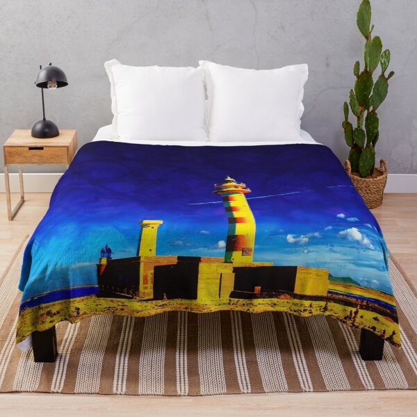 Item preview, Lighthouse scene, coastal life, abstract beach designed and sold by IdoFriedmanArt.