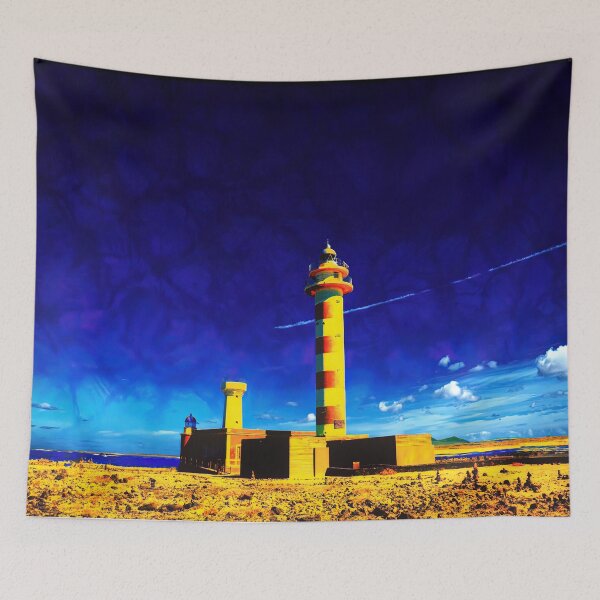 Item preview, Escena del faro, vida costera, playa abstracta. designed and sold by IdoFriedmanArt.