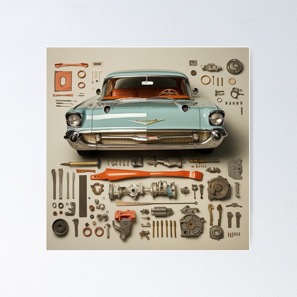 Item preview, 1957 Bel Air Classic Car Knolling Craft designed and sold by StefNomadLife.