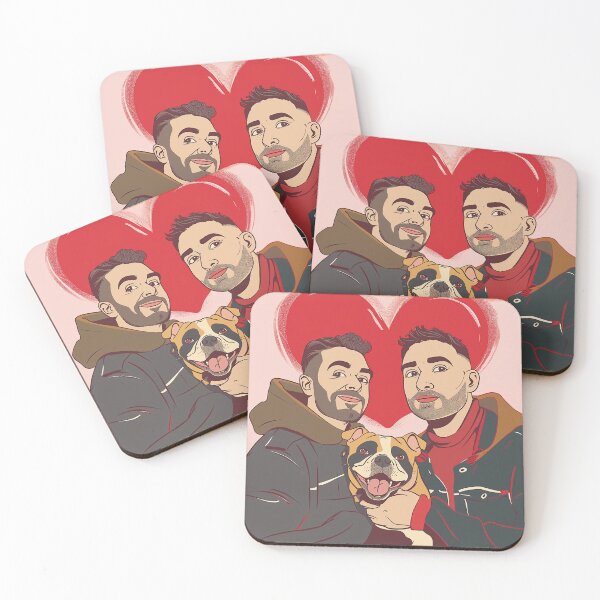 Artikelvorschau, Schwules Paar zum Valentinstag mit Hund entworfen und verkauft von MindBendShop.
