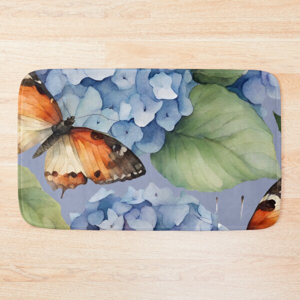 Item preview, Butterflies on hydrangeas Watercolor designed and sold by Neeshki.