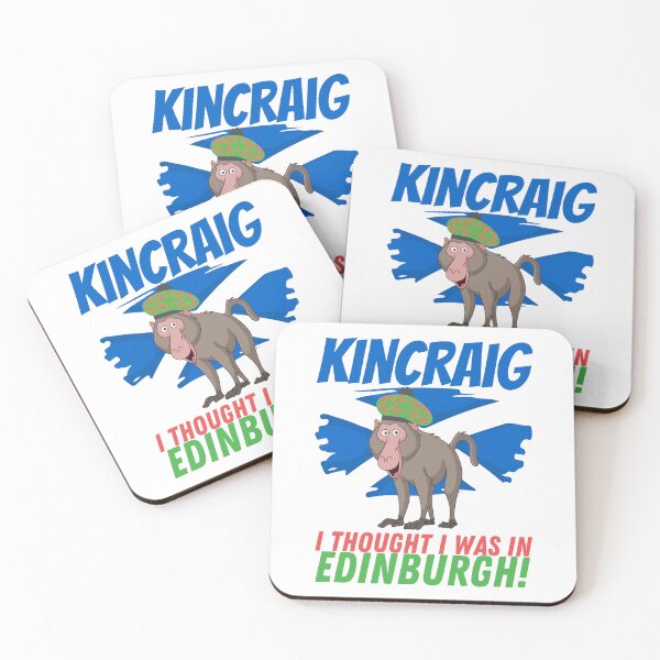 Item preview, Kincraig I thought I was in Edinburgh, funny macaque wearing Scottish hat designed and sold by BritishDelights.
