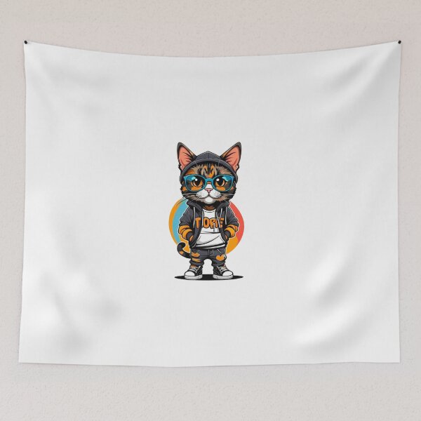 Item preview, Cool cat tortie art hiphop designed and sold by KorArtStudio.