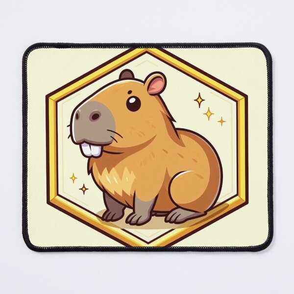 Item preview, Super Stars Smiling Happy Capybara Cartoon Illustration Adorable Drawing designed and sold by CoffeeIsATrip.