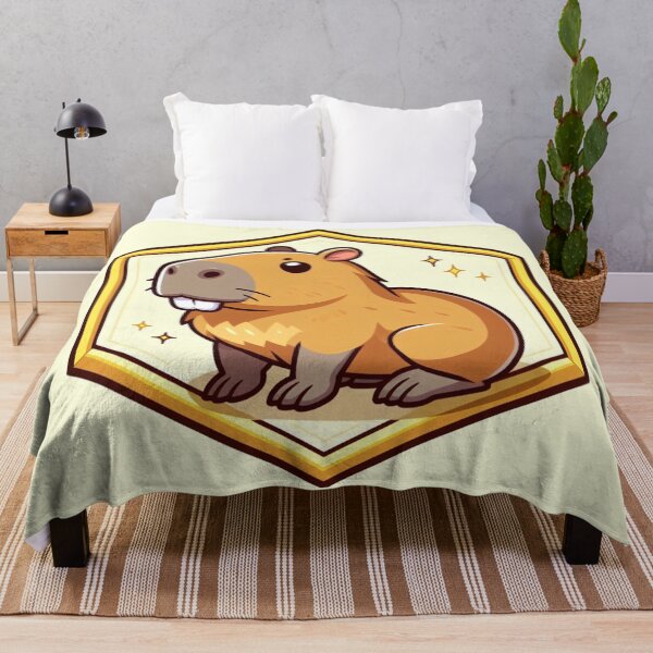 Item preview, Super Stars Smiling Happy Capybara Cartoon Illustration Adorable Drawing designed and sold by CoffeeIsATrip.