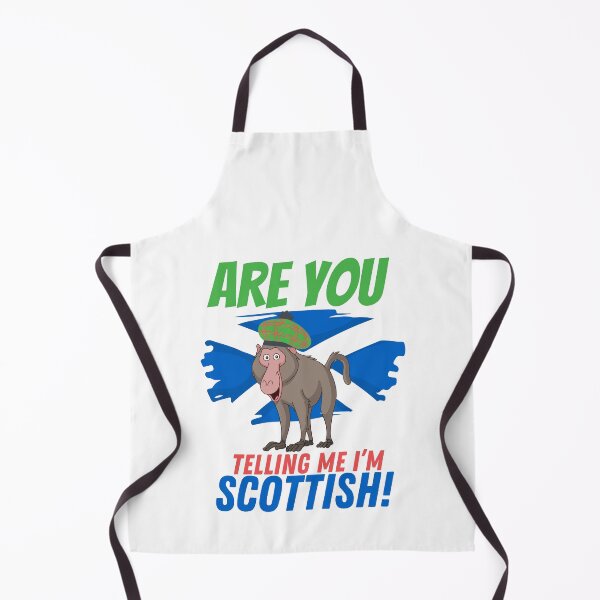 Item preview, Are you telling me I’m Scottish, funny macaque wearing Scottish hat designed and sold by BritishDelights.