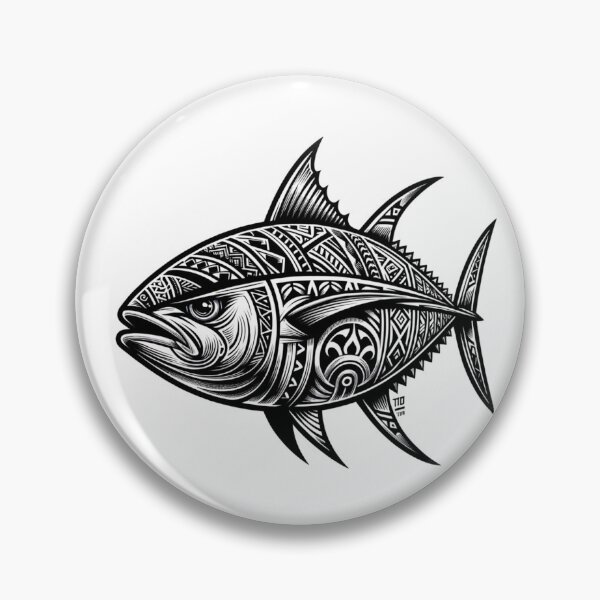 Item preview, Polynesian Ahi Tuna in Black and White designed and sold by HippieFarms11.