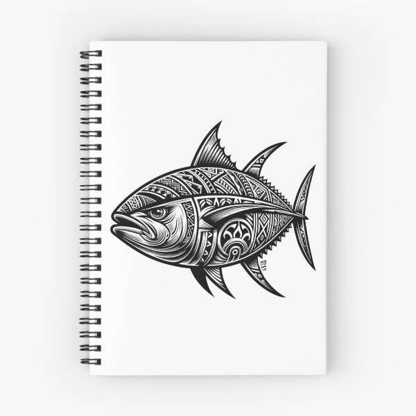 Item preview, Polynesian Ahi Tuna in Black and White designed and sold by HippieFarms11.