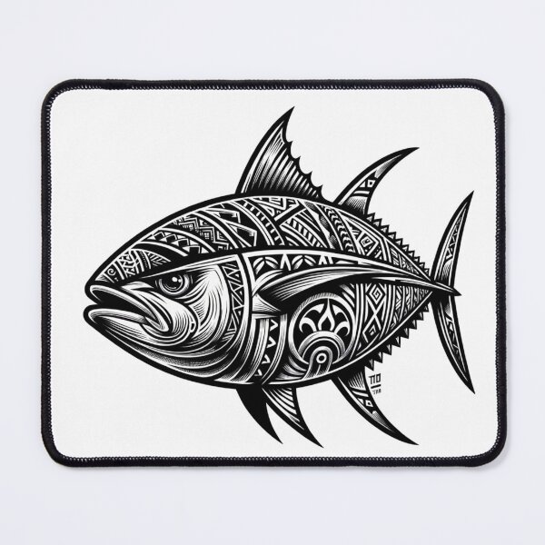 Item preview, Polynesian Ahi Tuna in Black and White designed and sold by HippieFarms11.