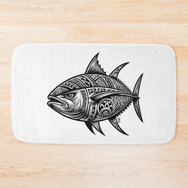 Item preview, Polynesian Ahi Tuna in Black and White designed and sold by HippieFarms11.