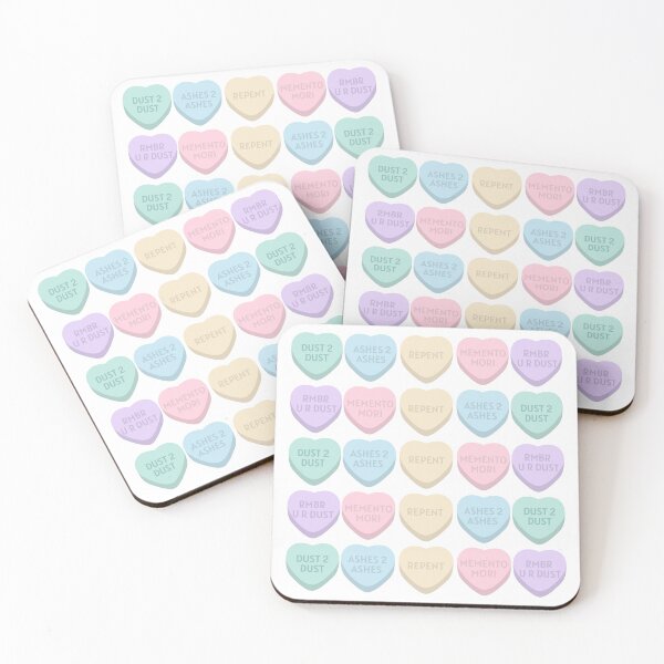 Item preview, ash wednesday and valentine’s day catholic conversation candy hearts designed and sold by Anika Todalen.