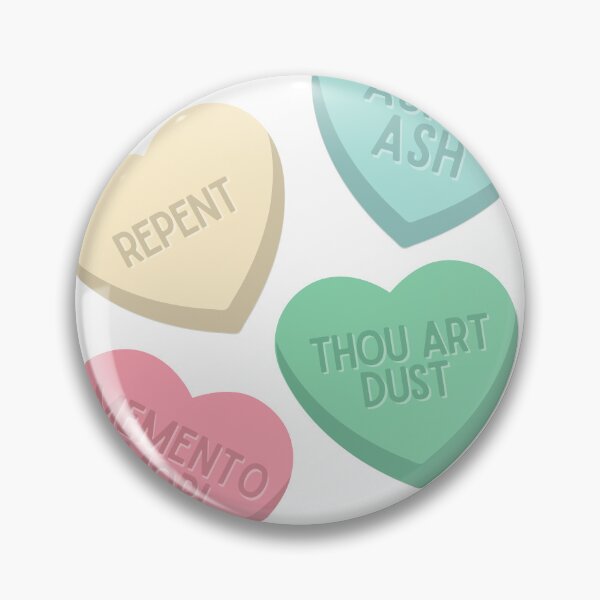 Item preview, ash wednesday and valentine’s day catholic conversation candy hearts designed and sold by Anika Todalen.