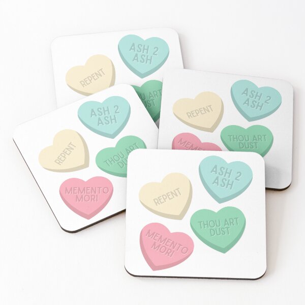 Item preview, ash wednesday and valentine’s day catholic conversation candy hearts designed and sold by Anika Todalen.