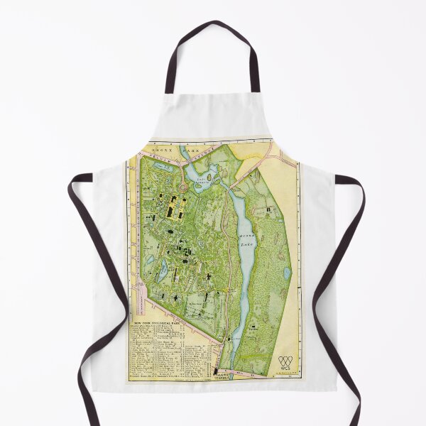 1918 Bronx Zoo Map Apron