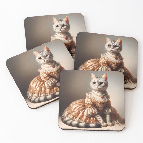 Item preview, Elegant Valentine Feline in a Rococo Dress designed and sold by DeenaDee.