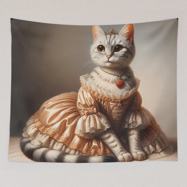 Item preview, Elegant Valentine Feline in a Rococo Dress designed and sold by DeenaDee.