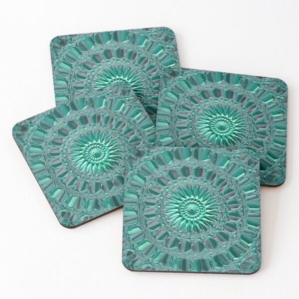 Item preview, Metallic Teal Flower Tile designed and sold by TheRulerofEarth.