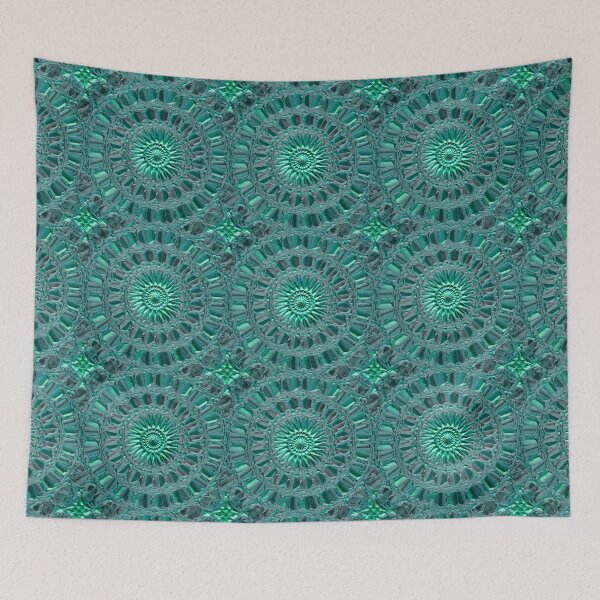 Item preview, Metallic Teal Flower Tile designed and sold by TheRulerofEarth.
