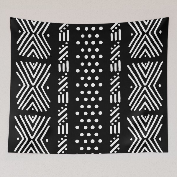 Item preview, Black and White African Bogolan Pattern designed and sold by funkyvibes.