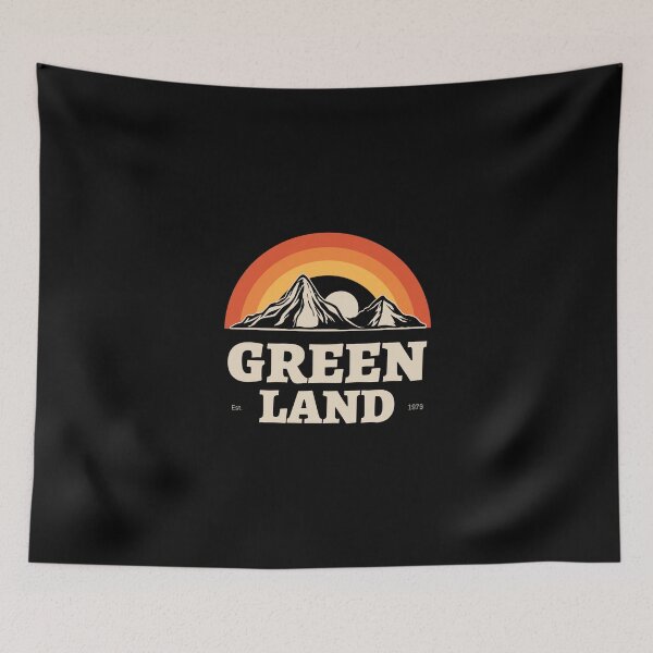 Item preview, Greenland Snow Capped Mountain Sunset 70s Retro Vintage designed and sold by GraTEEtude.