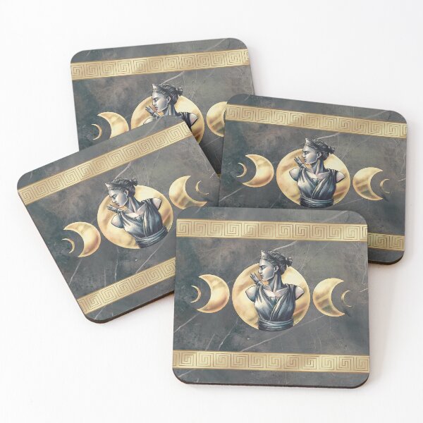 Item preview, Artemis Moon Goddess Black Marble Gold designed and sold by I-Am-Daley.