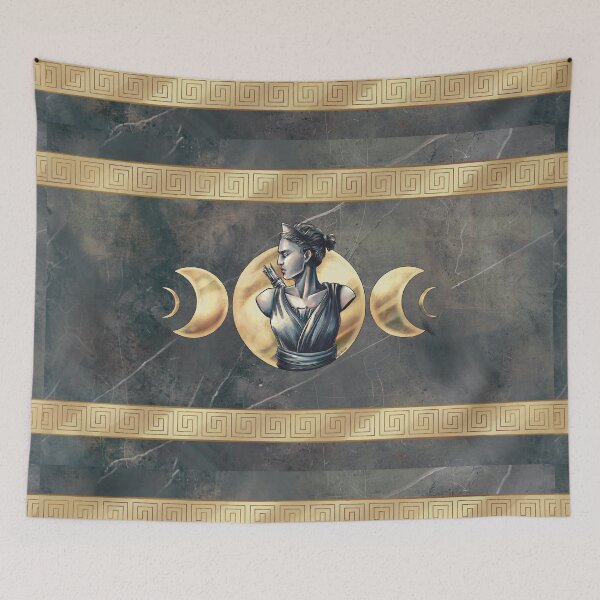 Item preview, Artemis Moon Goddess Black Marble Gold designed and sold by I-Am-Daley.