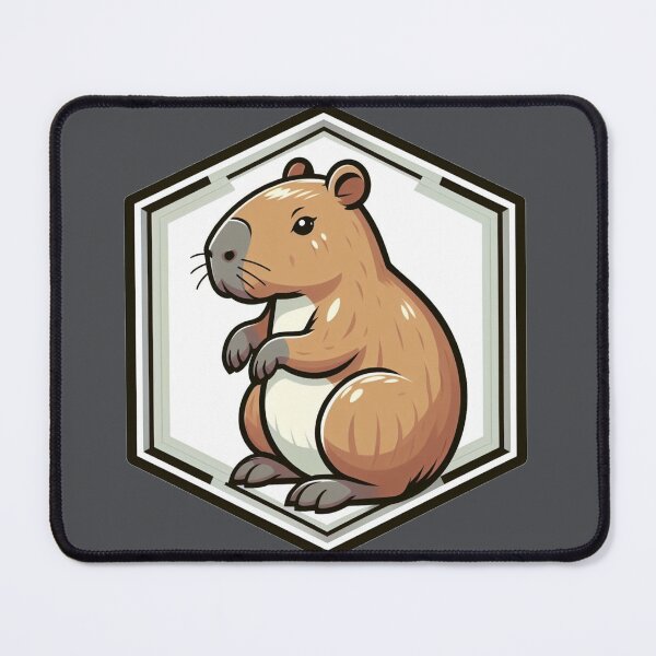 Item preview, Stoic Capybara Has His Eye On You Cartoon Drawing designed and sold by CoffeeIsATrip.