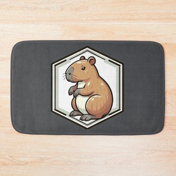 Item preview, Stoic Capybara Has His Eye On You Cartoon Drawing designed and sold by CoffeeIsATrip.