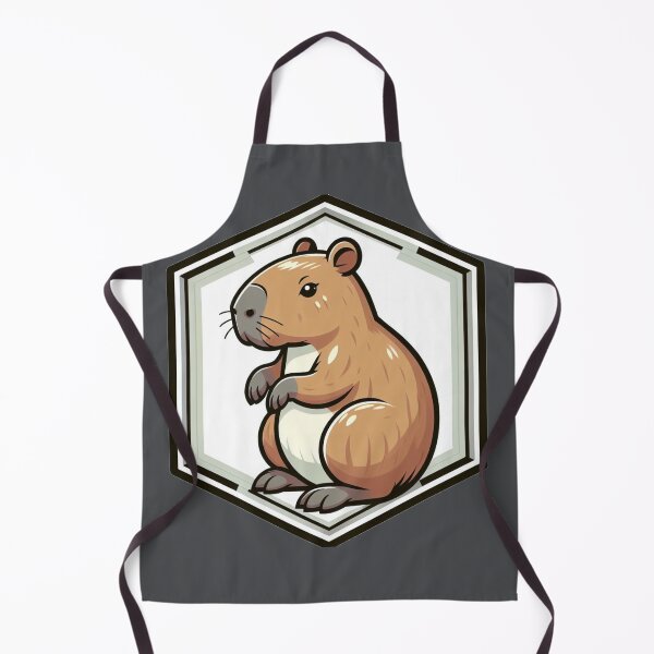 Item preview, Stoic Capybara Has His Eye On You Cartoon Drawing designed and sold by CoffeeIsATrip.
