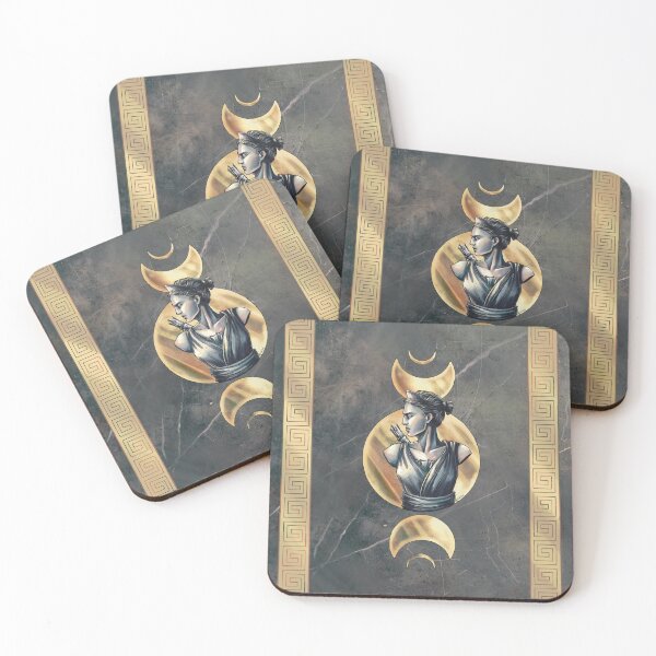 Item preview, Artemis Moon Goddess Black Marble Gold designed and sold by I-Am-Daley.